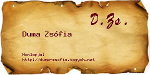 Duma Zsófia névjegykártya
