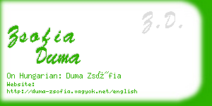 zsofia duma business card